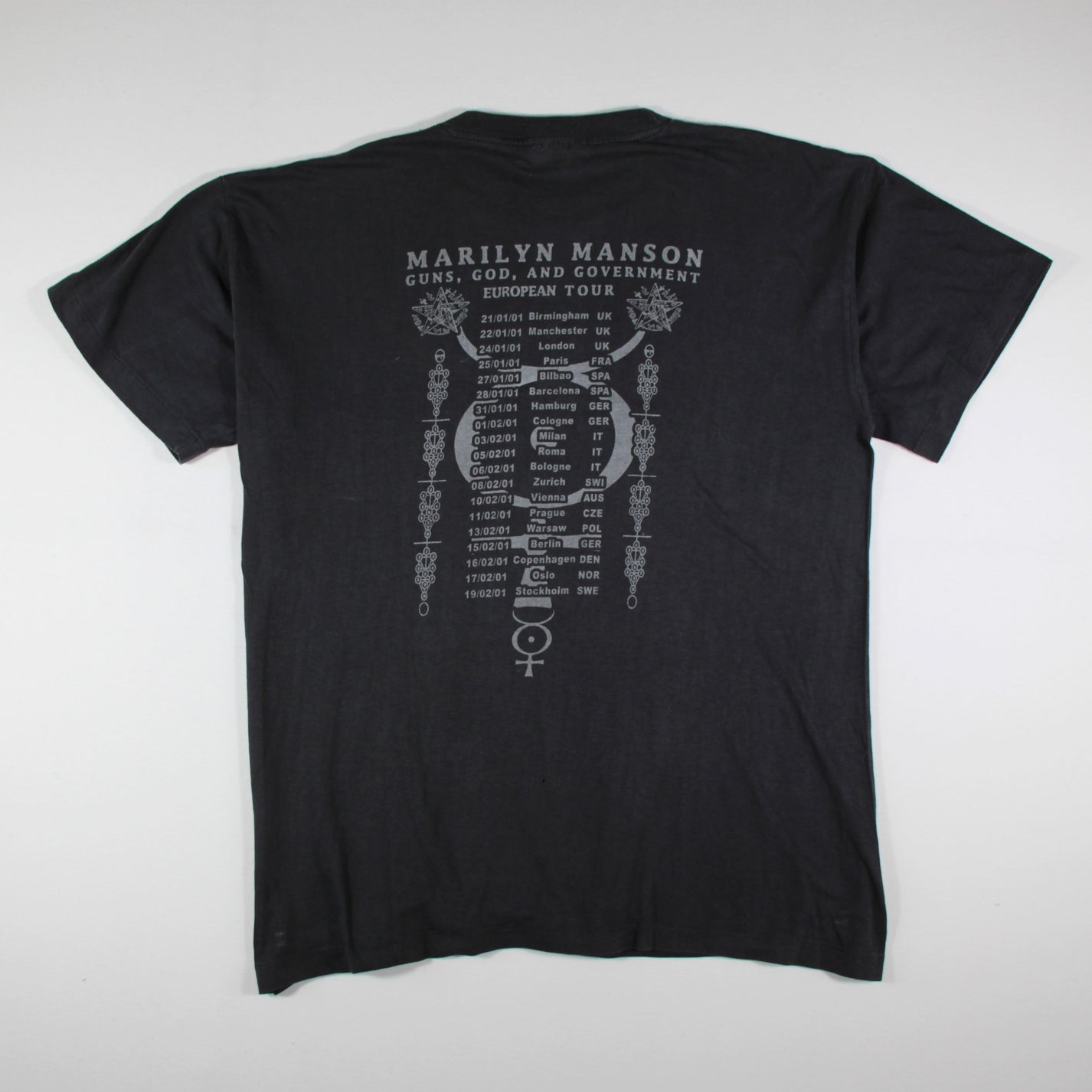 Marilyn Manson - Holy Wood - Guns, God, and Government European Tour 2001 Vintage Band Shirt
