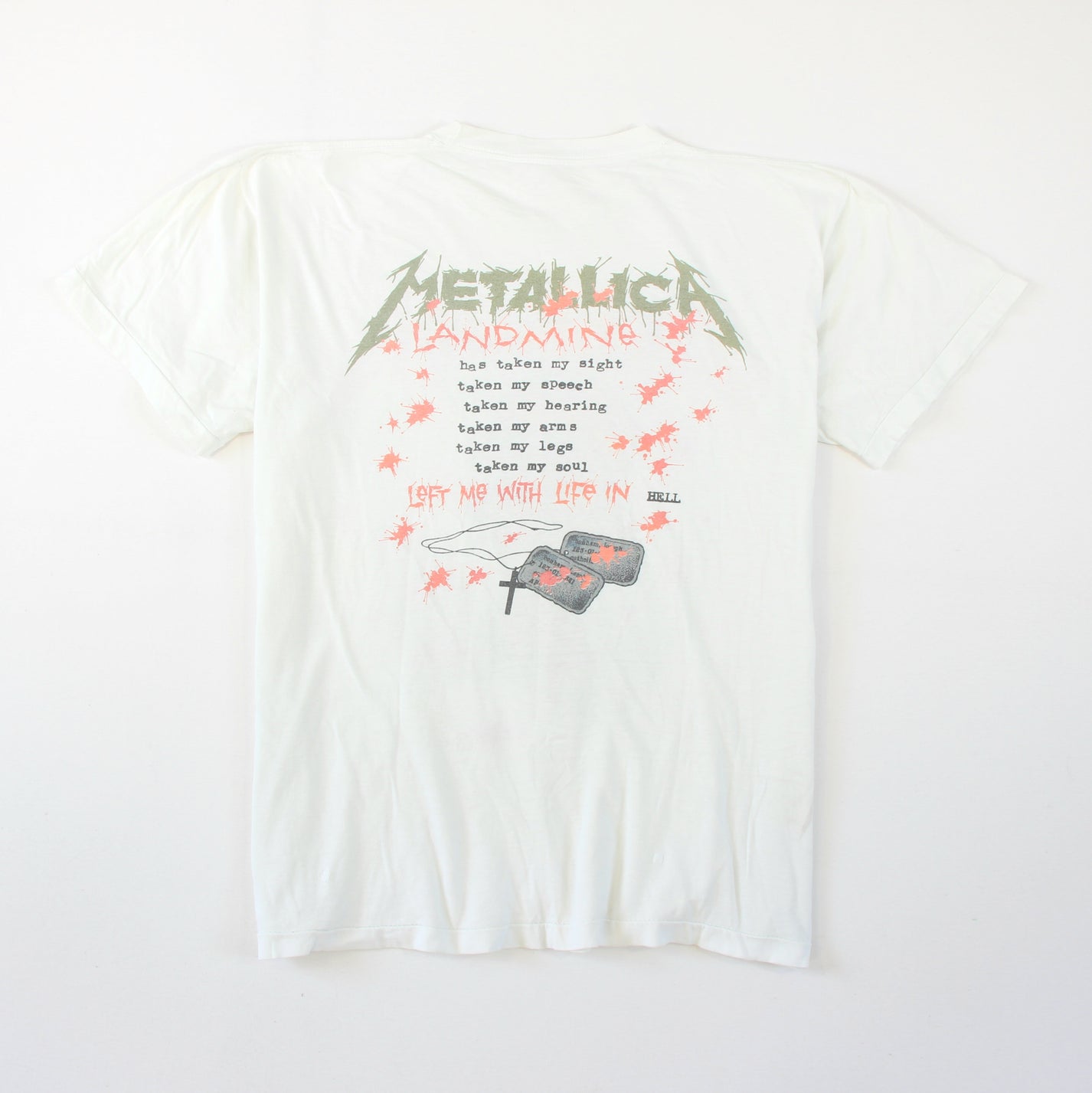 metallica one 1989 vintage shirt xl