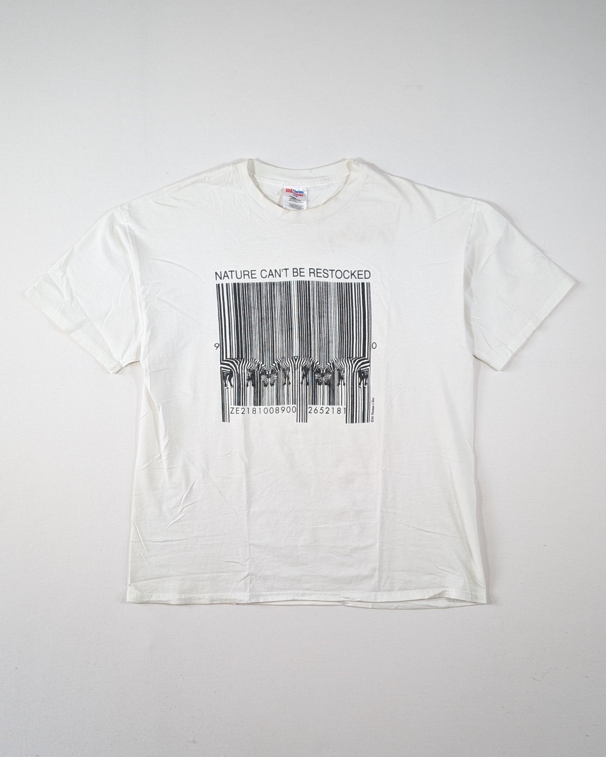 1990 - HUMAN-I-TEES NATURE CAN'T BE RESTOCKED T-SHIRT - XL