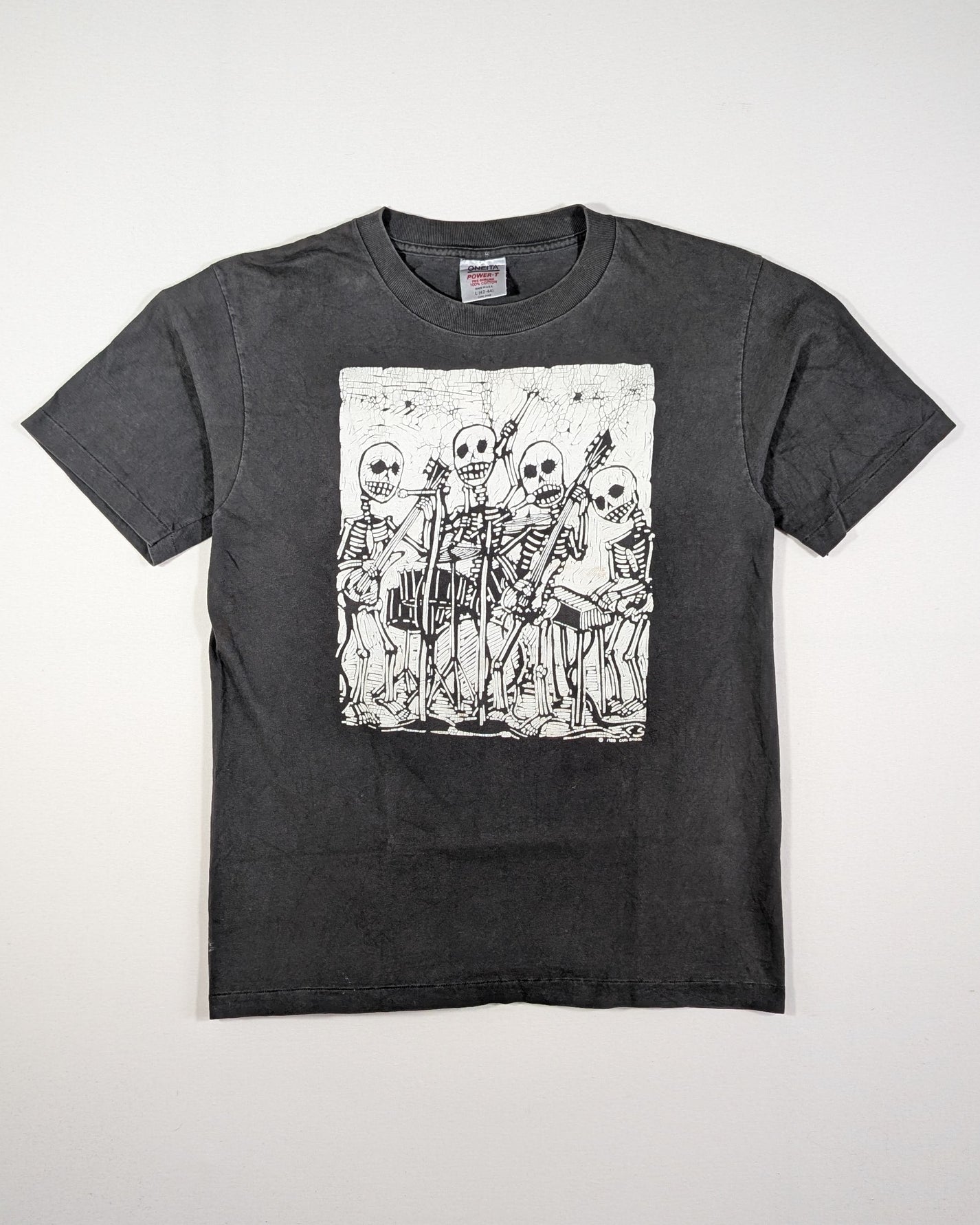 1988 - CARL SMOOL SKELETON BAND T-SHIRT - L