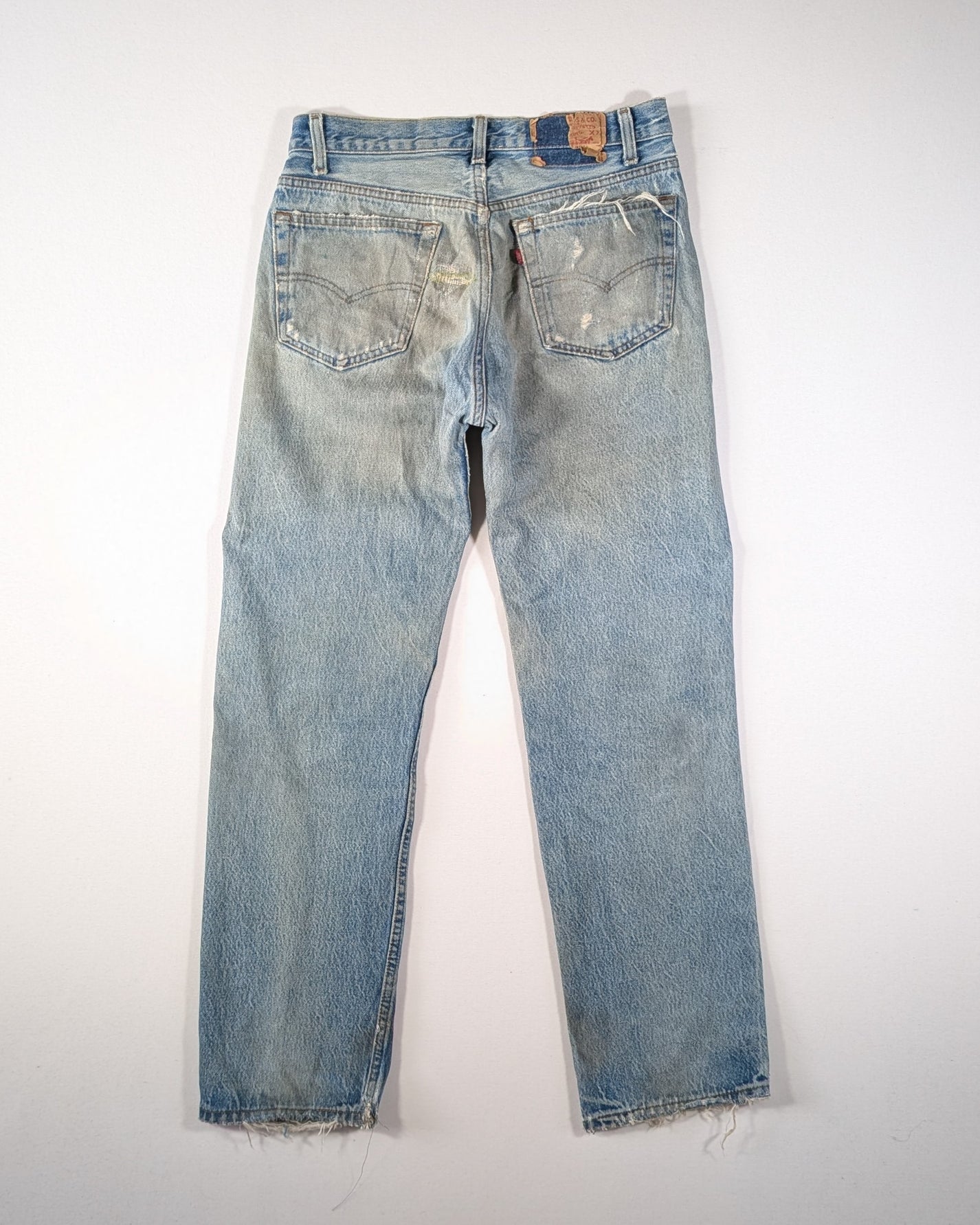 1990S - LEVIS MADE IN USA 501 DISTRESSED JEANS - W31 / L30