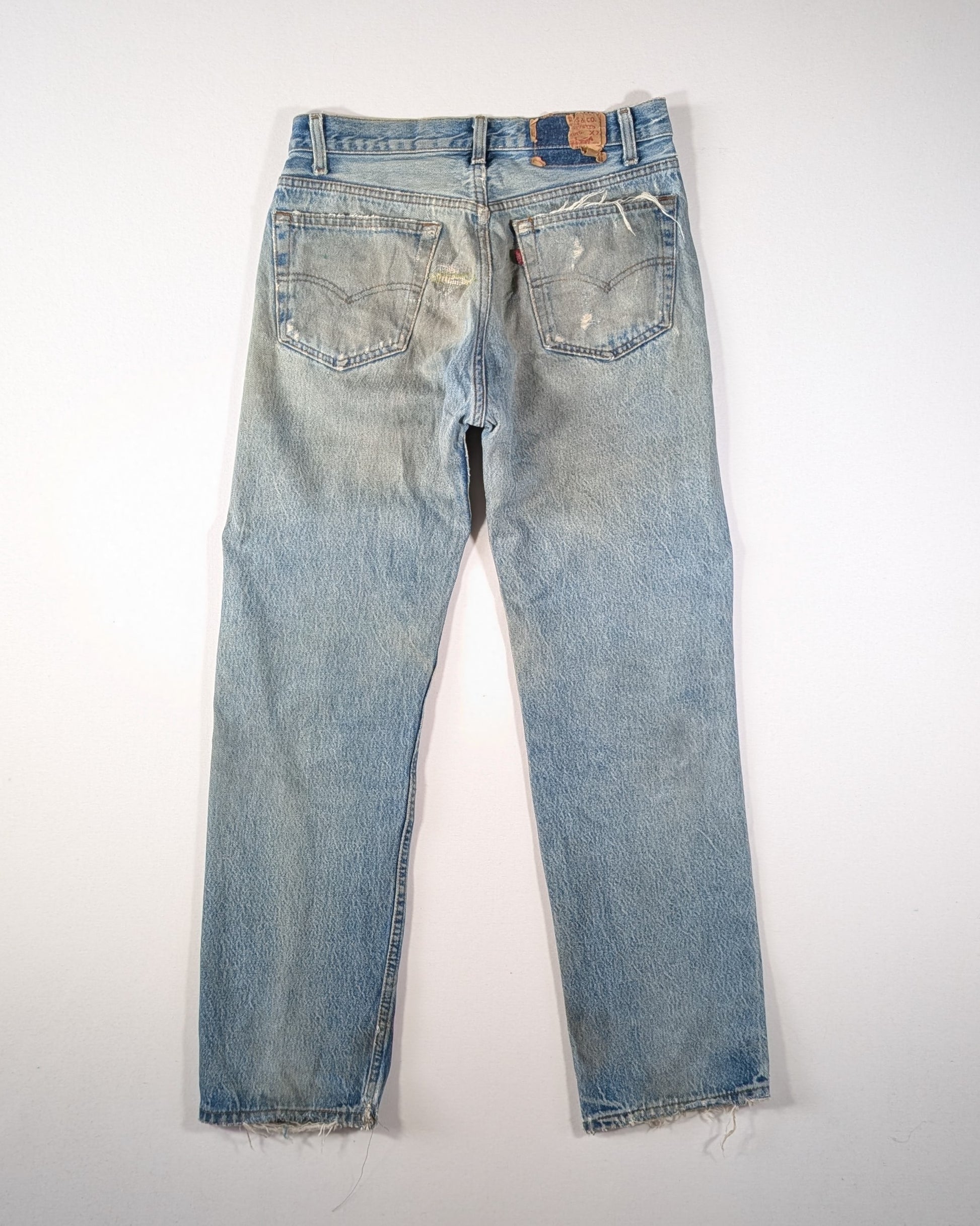 1990S - LEVIS MADE IN USA 501 DISTRESSED JEANS - W31 / L30