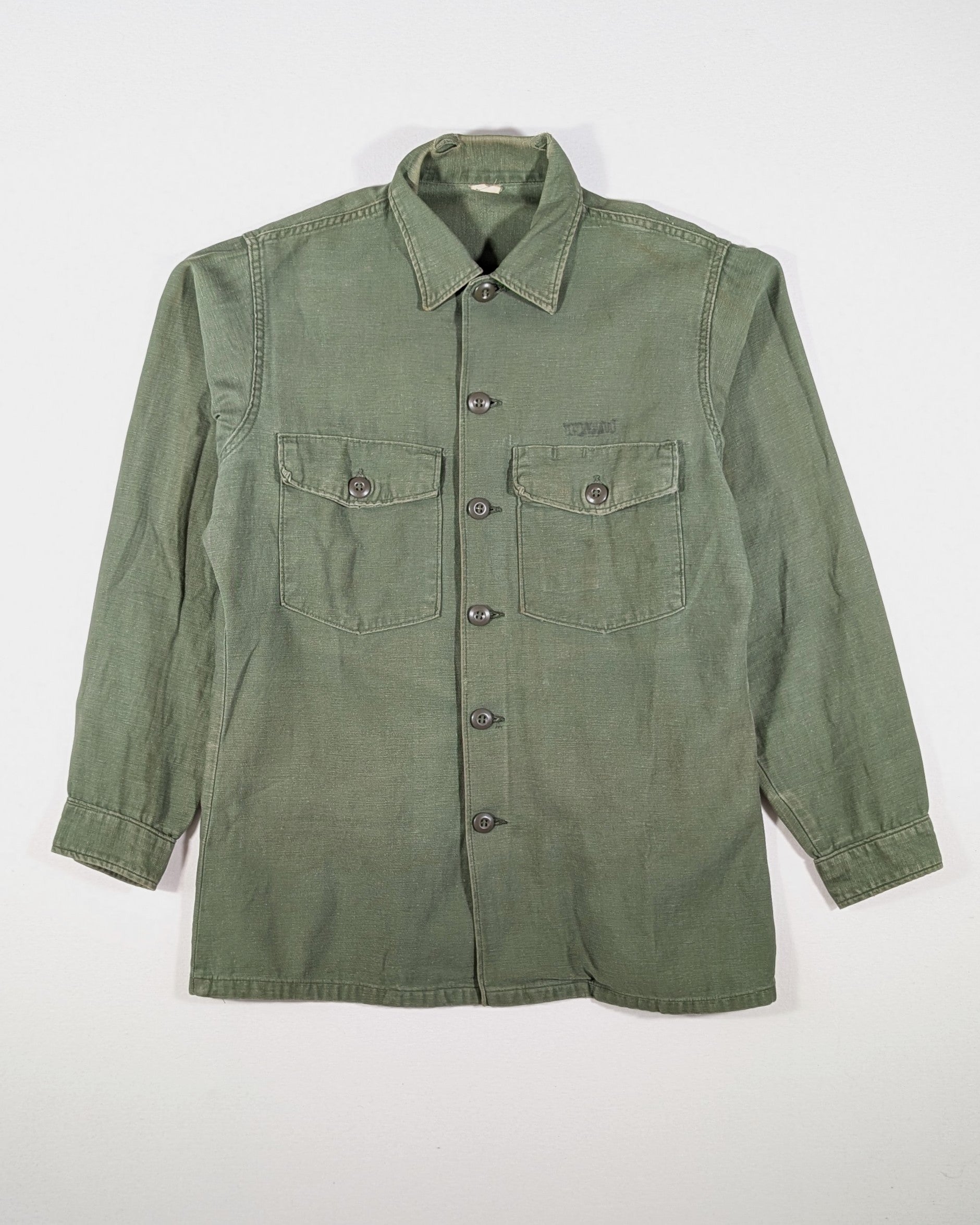 1970 - US ARMY OG 107 SHIRT - M