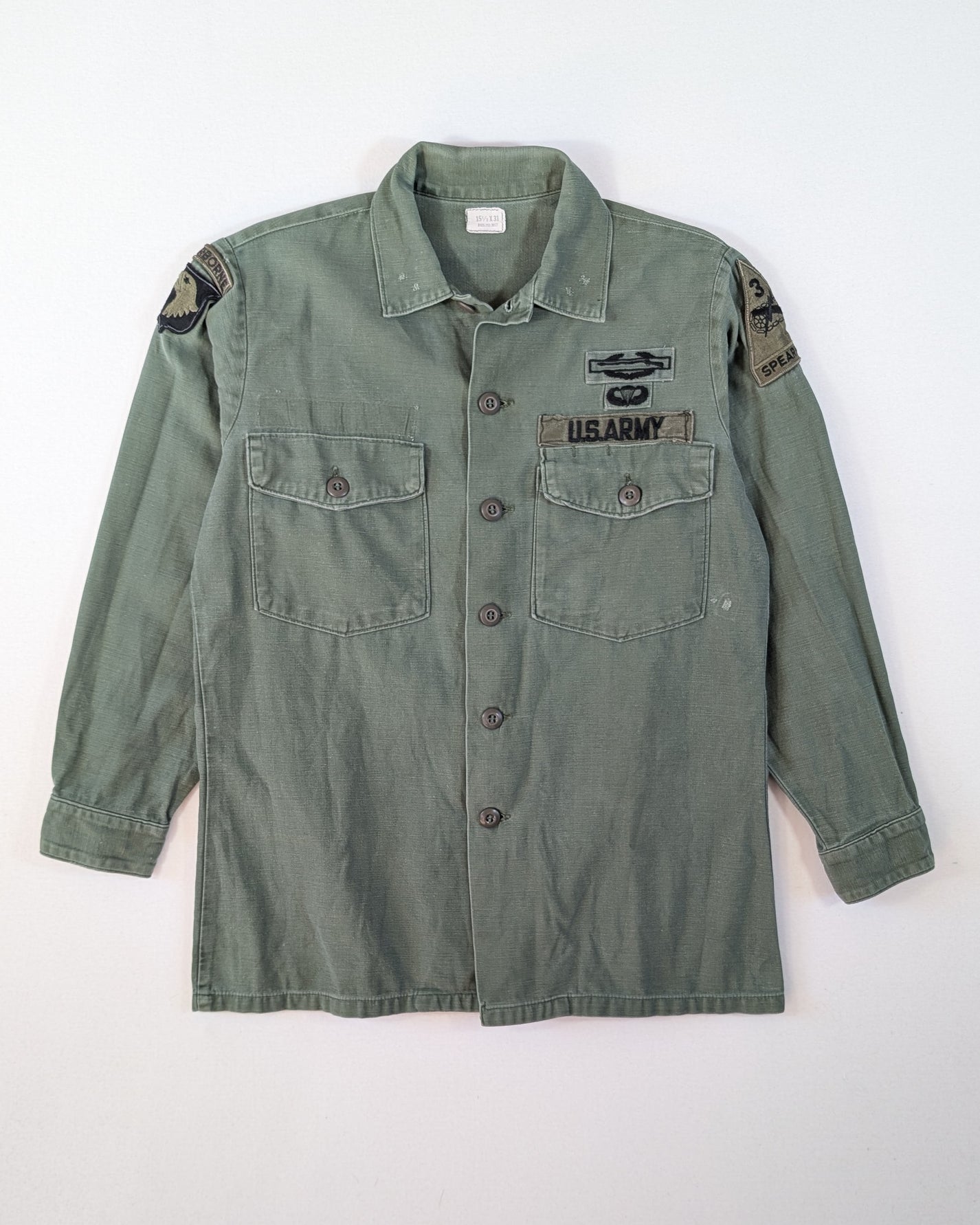 1973 - US ARMY OG 107 SHIRT - L