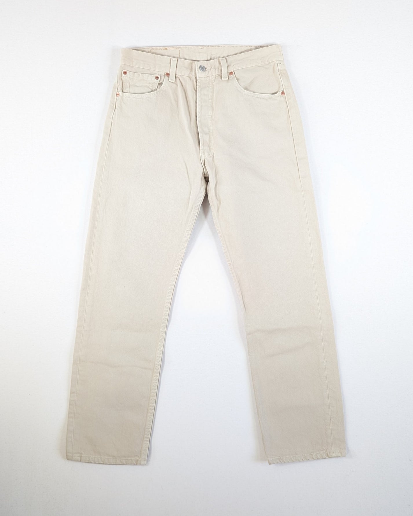 1997 - LEVIS MADE IN USA 501 BEIGE JEANS - W31 / L33