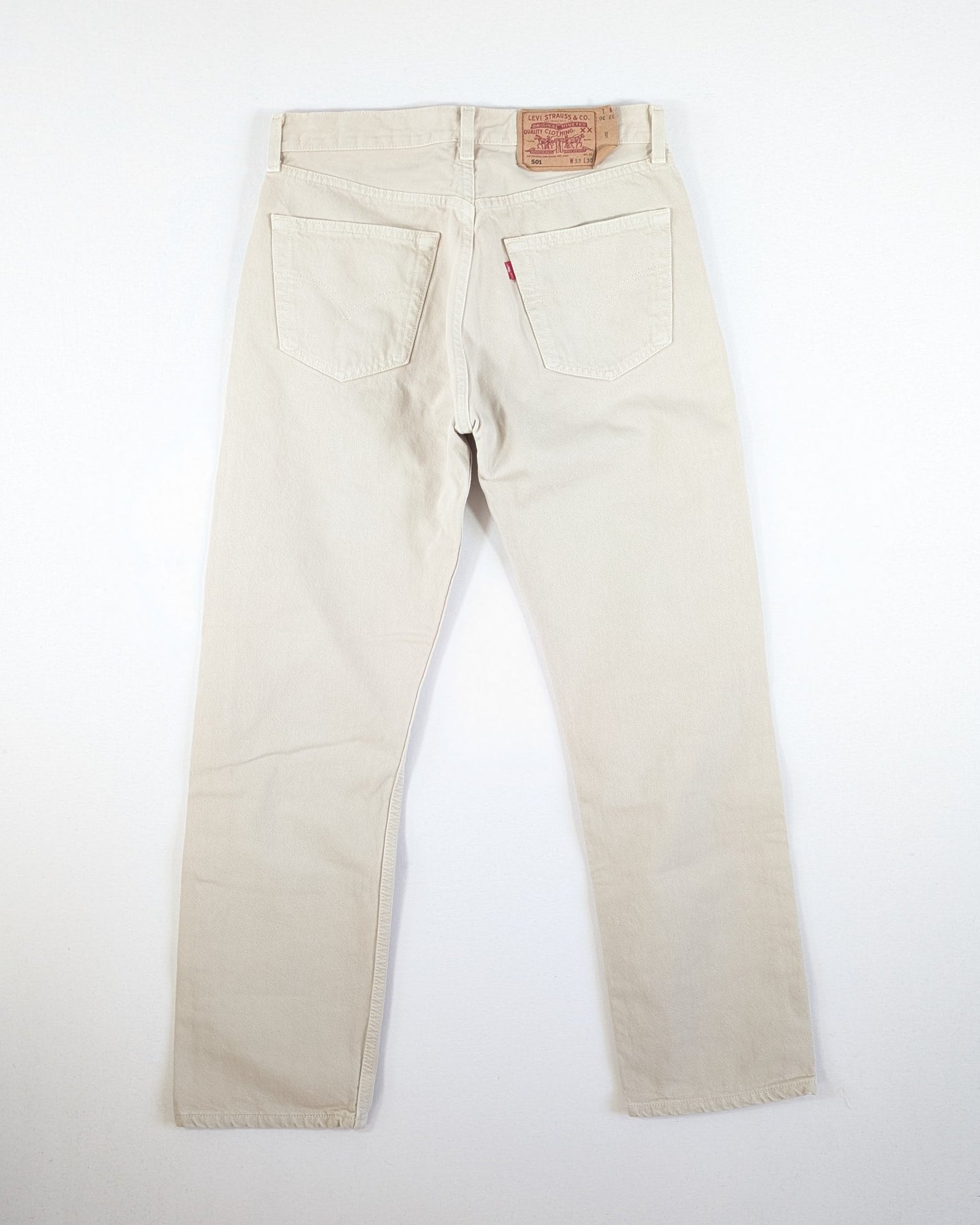 1997 - LEVIS MADE IN USA 501 BEIGE JEANS - W31 / L33