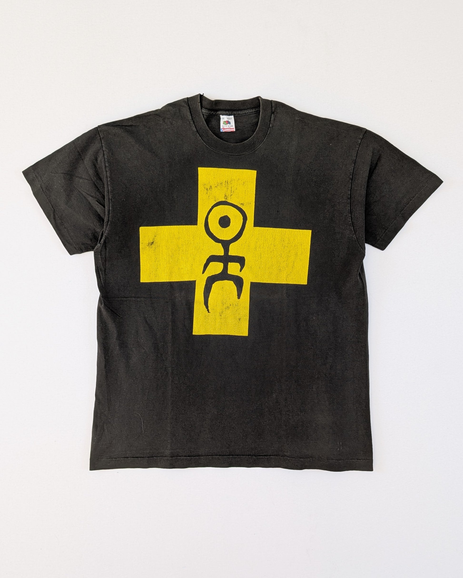 1990S - EINSTÜRZENDE NEUBAUTEN YELLOW LOGO T-SHIRT